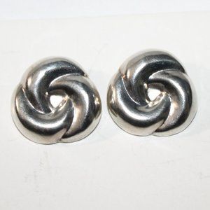 Sterling Silver Button Knot Earrings